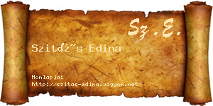 Szitás Edina névjegykártya