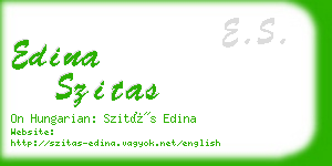 edina szitas business card